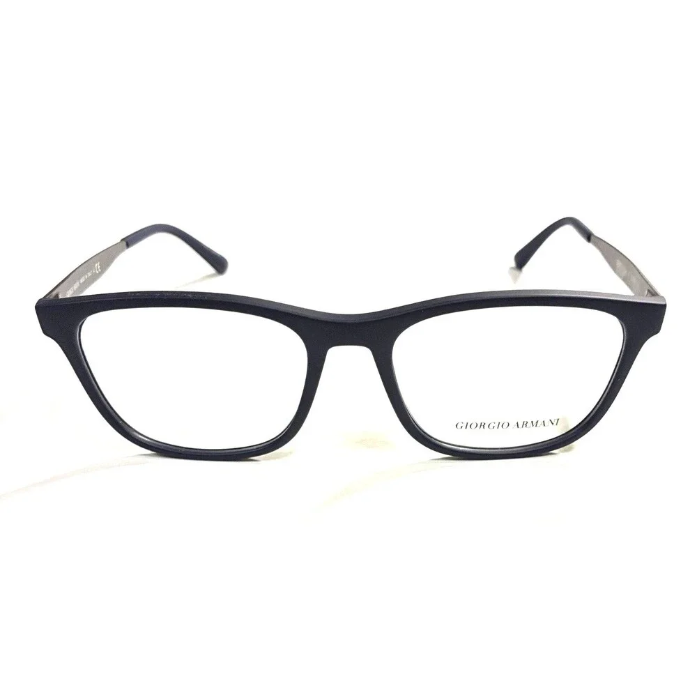 NEW Giorgio Armani AR7165 5065 Mens Blue Rubber Square Eyeglasses Frames 55/18